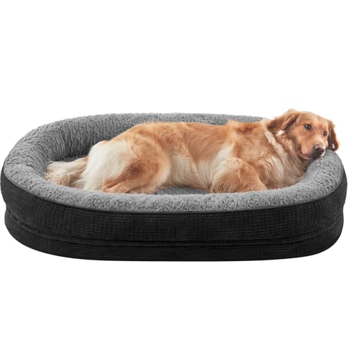 Orthopedic Dog Beds Large Sized Dog (Black / 42"l X 32"w X 7.5"th)
