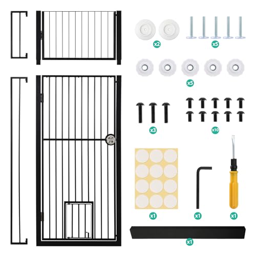 71 Inch Extra Tall Pet Gate with Cat Door