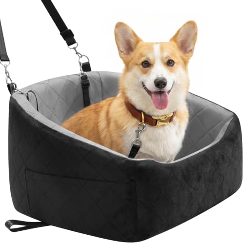 Dog Car Seat for Small Dogs Up to 30 Lbs (Light Gray-Black(Waterproof & Wear-Resistant) / Small)