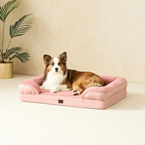 Orthopedic Small Dog Bed (Dusty Pink / 24.0"l X 18.0"w X 6.0"th)