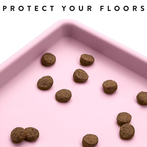 Premium Cat Food Mat (S: 19" x 11" / Pink)