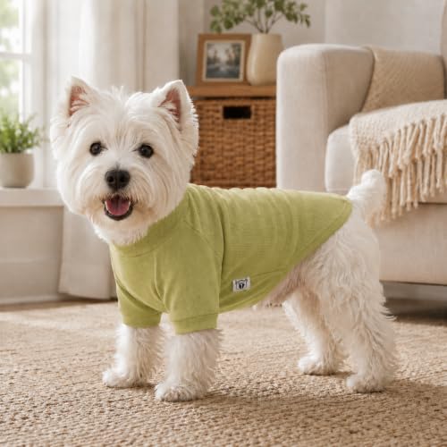 Ribbed Dog T Shirt Cotton Knitted Dog Sweaters for All Season Pet T (3XL (for Large Dog) / Chartreuse)