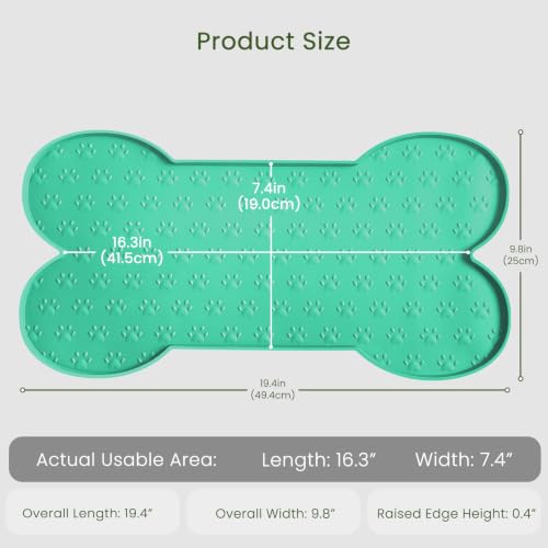 Dog Food Mat Anti (19.4" x 9.8"-2PCS / Green)