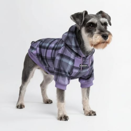 Dog Hoodie Buttery (Purple Plaid / Medium)