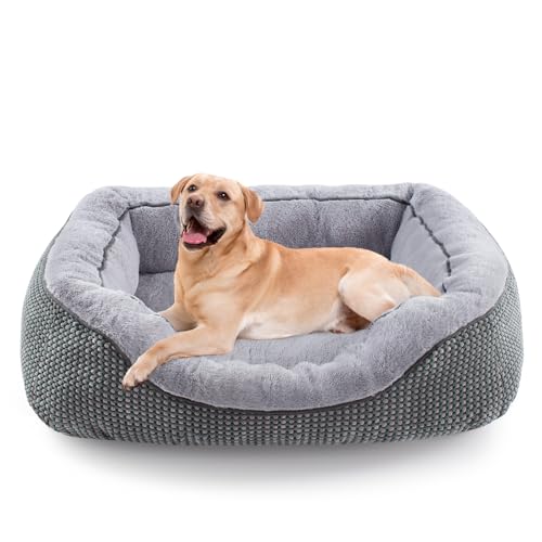 Large Dog Beds for Large Dogs Washable (L (35"x25"x9") / Grey)