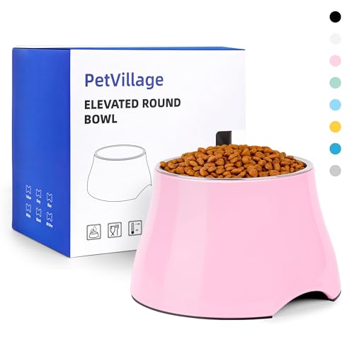 Dog Bowls Cone Friendly Non Slip Single Dog Bowl with Stainless Steel Inner (Medium(2 Cups) / Pink)