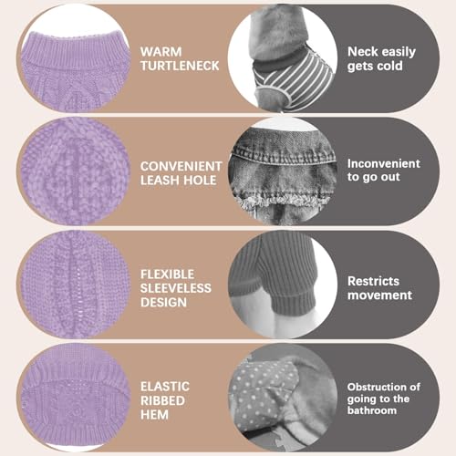 Dog Sweater for Medium Large Dogs (Mauve / Medium/Large)