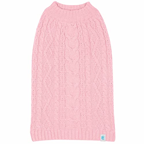 Dog Sweater Award Winning Wool Blend Christmas Sweater for Small Dogs (14 inch (Pack of 1) / Muted Pink)