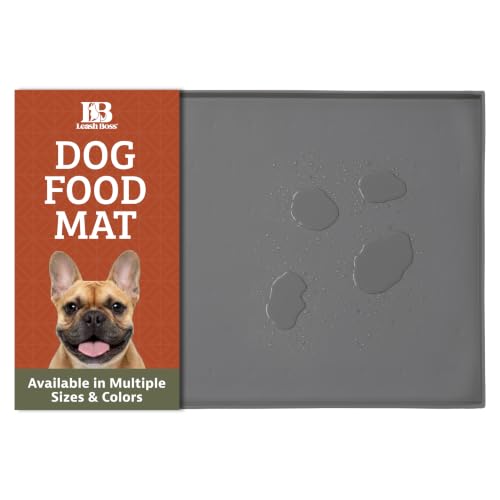 Waterproof Silicone Pet Feeding Mat (20"L x 13"W / Grey)