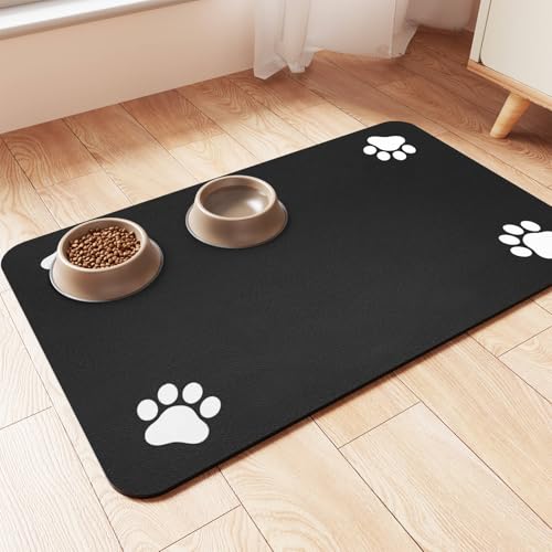 Pet Feeding Mat (Black / 32"L x 22"W)