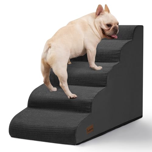 Dog Stairs for High Bed (Black / Standard 5-Step 22.2"H)