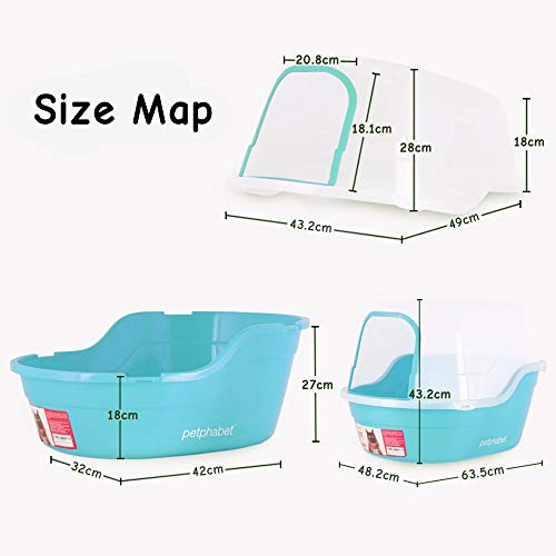 Jumbo Hooded Cat Litter Box (Teal)