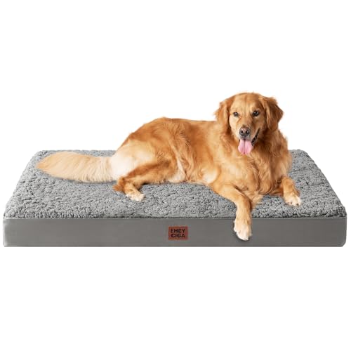 Orthopedic Dog Bed Extra Large with Removable Washable Cover (44*32*3.5 inches / Light Grey)