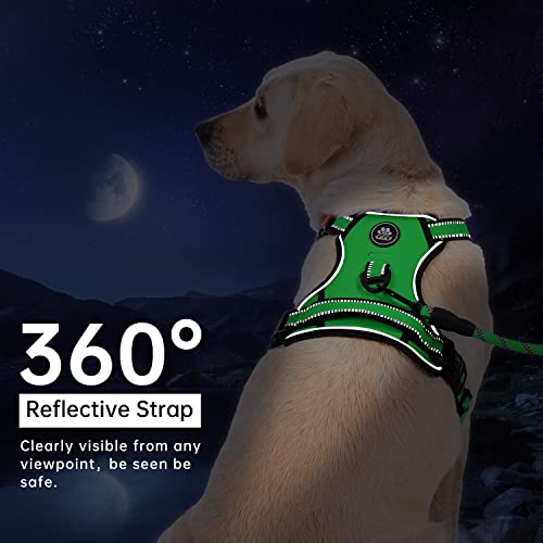 No Pull Dog Harness for Large Dogs (Green / X-Large)