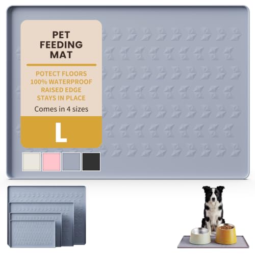 Silicone Pet Feeding Mat (Gray / 24"L x 16"W)