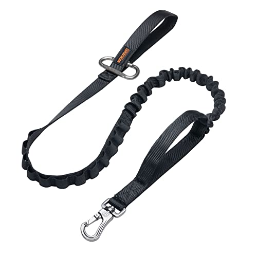 Tactical Military Bungee Nylon Dog Leash Adjustable (Black)