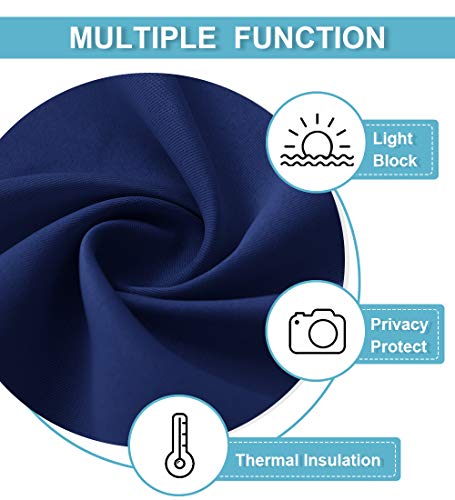 Blackout French Door Curtain for Kitchen Front Back Door Window (Navy Blue / 26"W x 69"L (Pack of 1))