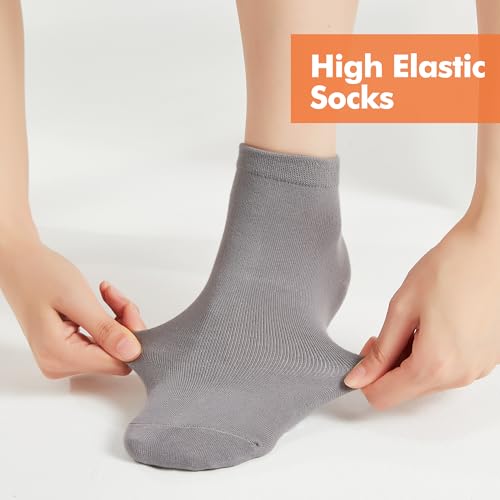 12 Pairs Grip Socks for Women & Men (5.5-9 / Dot Pattern/Grey(12 Pairs))