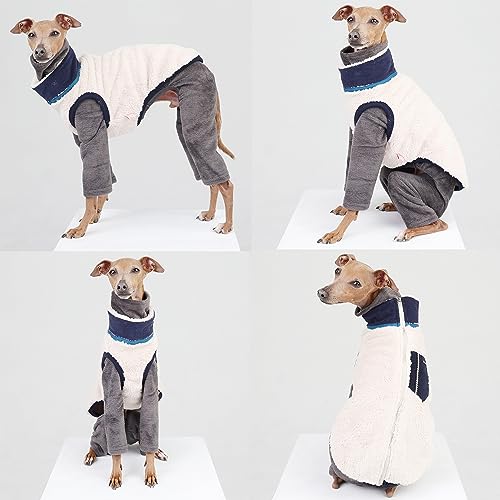 D Doggy Star Italian Greyhound Warm Fleece Zip (3XL / Zipup Navy)