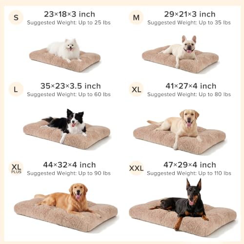 Dog Bed Crate Pad (23.0"L x 18.0"W x 3.0"Th / Beige)