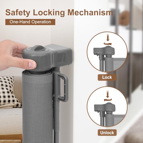 200 inch Reinforced Retractable Baby Gates 37 inch Tall (Gray / 37" Tall x 200" Wide)