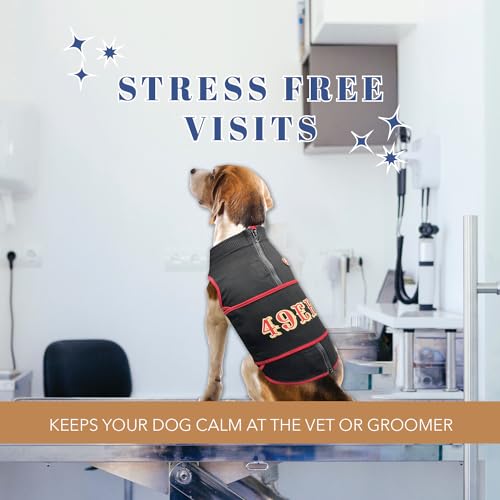 NFL SAN Francisco 49ERS Dog Anxiety Shirt Calming Soothing Solution Vest for Dogs (San Francisco 49ers / Extra Small)