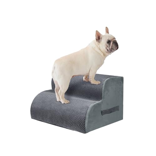 2 Step Pet Stairs for High Beds & Sofas (Grey / 2-step 11.8"H)