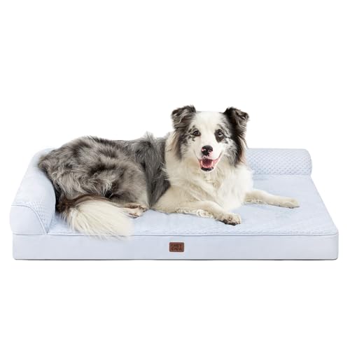 Memory Foam Dog Bed for Crate (Washblue / 41.0"L x 27.0"W x 6.5"Th)