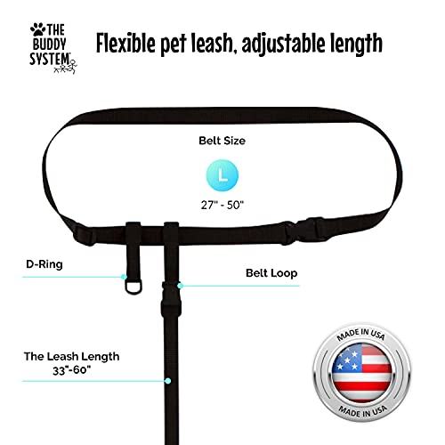Hands Free Dog Leash (Small Dog System (Large Belt (27"- 50" Waist)) / Black)