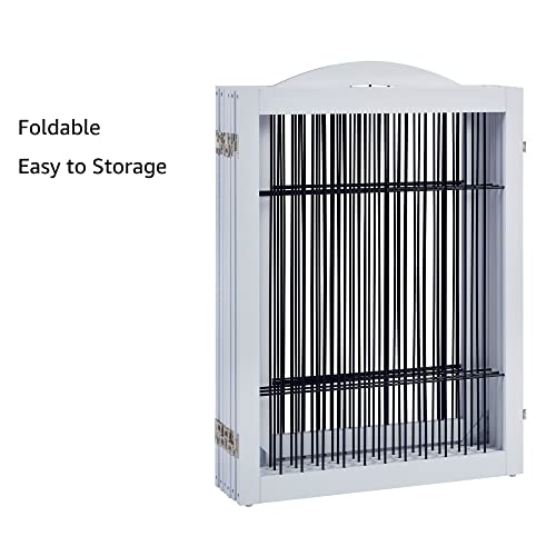 144" Extra Wide Dog Gate and Pet Playpen with Walk Through Door (White / 144"W×31.5"H)