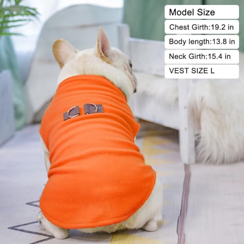 Dog Fleece Vest Sweater Winter Jacket for Small Medium Dogs (Small / ORANGE)