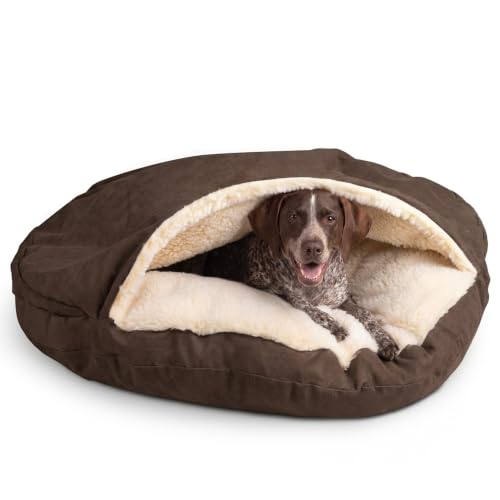 Cozy Cave Dog Bed (45.0"L x 45.0"W x 8.0"Th / Hot Fudge)