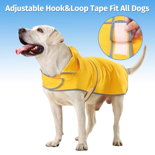 Dog Raincoat Waterproof Dog Rain Jacket with Hood (Yellow / XX-Large)