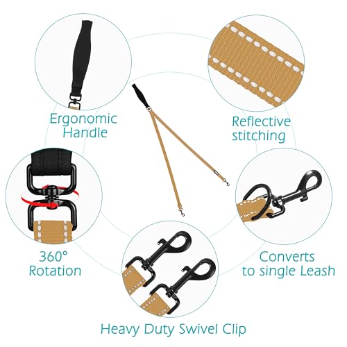 Two Point Control Dog Leash (Khaki)