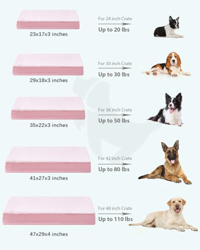 Orthopedic Dog Bed for Small Dogs with Waterproof Lining (Pink / 23.0"L x 17.0"W x 3.0"Th)