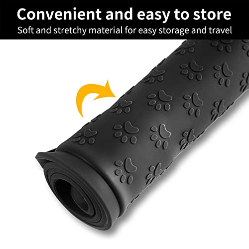 Pet Placemat for Dog and Cat (11.8"L x 11.8"W / Black)