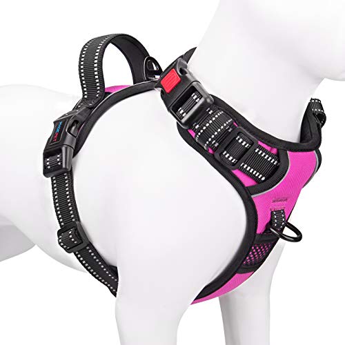 No Pull Dog Harnesses for Small Dogs Reflective Adjustable (Extra Small / Pink)