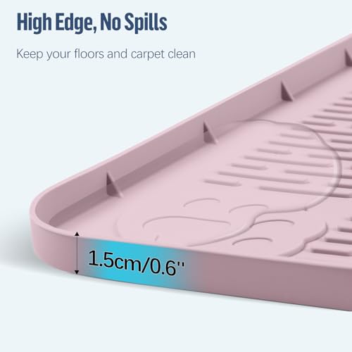 Pee Pad Holder for Dogs 40''x28'' Silicone Puppy Pee Pad Tray (Pink)