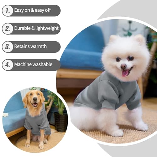 Dog Hoodie for Large Dogs (#2 Grey(Plain) / X-Large (All Breed Sizes))