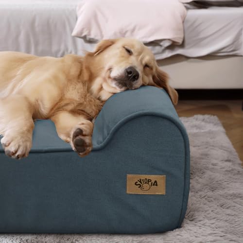 XXL 35D Memory Foam Dog Bed for Extra Large Dogs (XX-Large / Blue Grey)