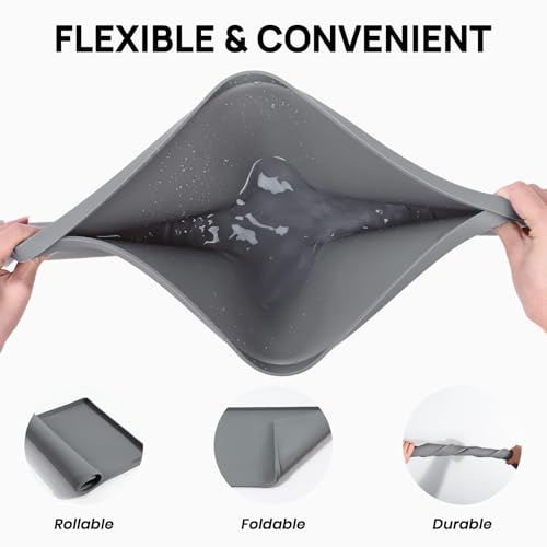 2 Pack Silicone Dog & Cat Food Mat Waterproof 18" x 12" (Gray-2Pack / 18" x 12")