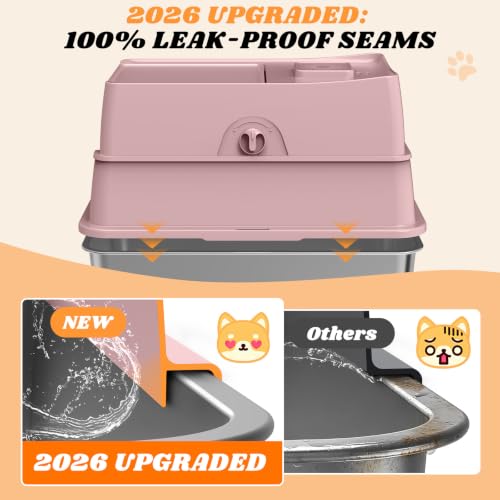 Stainless Steel Litter Box (Blush Pink / X-Large)