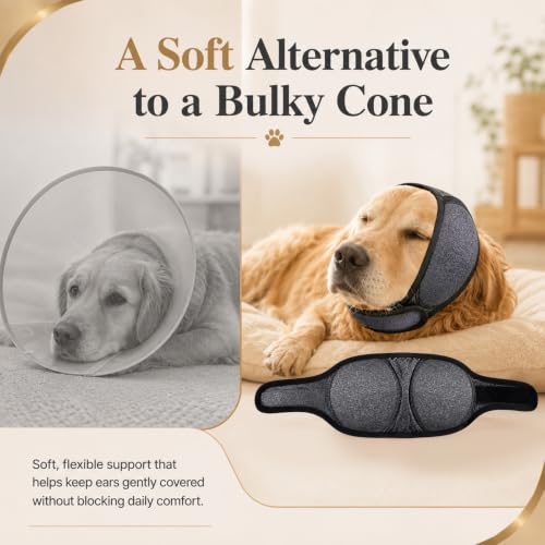 Dog Ear Wrap for Dogs (Charcoal Gray / Large)