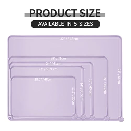 Silicone Pet Feeding Mat (Lavender / 24" x 16")