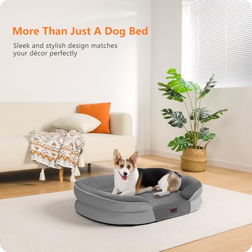 Orthopedic Waterproof Medium Dog Bed Sofa (Medium(36 x 25.5 x 6 inch) / Medium Grey)
