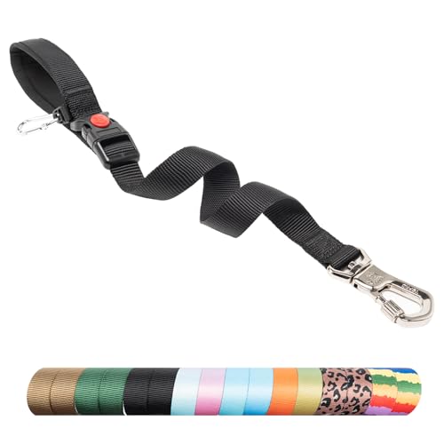 Dog Training Leash with Sturdy Metal Buckle (Size 3 - Length Adjustable 18.5"-26" / Black)