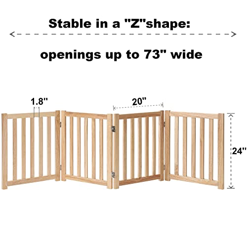 Wooden Free Standing Dog Gate 80" W x 24" H (Natural / 80"W x 24"H)