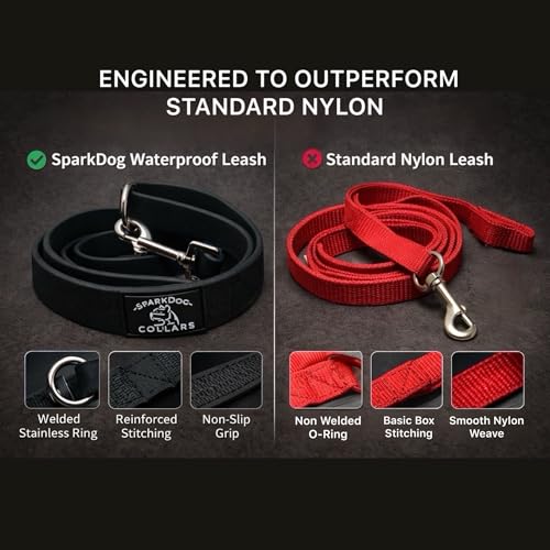 SparkDog 4ft Working Dog Control Leash (Heavy Duty Stainless Steel / L 4' * W 3/4")