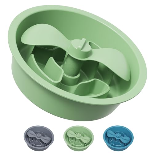 Slow Feeder Dog Bowls for Medium Breed (Petal Feeder Green / 1.5 Cup - Fit 6.4-6.7'' Feeder Holes)
