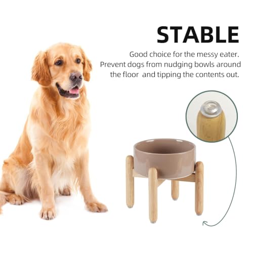 Ceramic Dog Bowls Elevated (Brown Coffee)